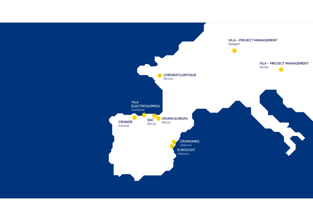Vila Coatings & Surface Finishings - Locations map